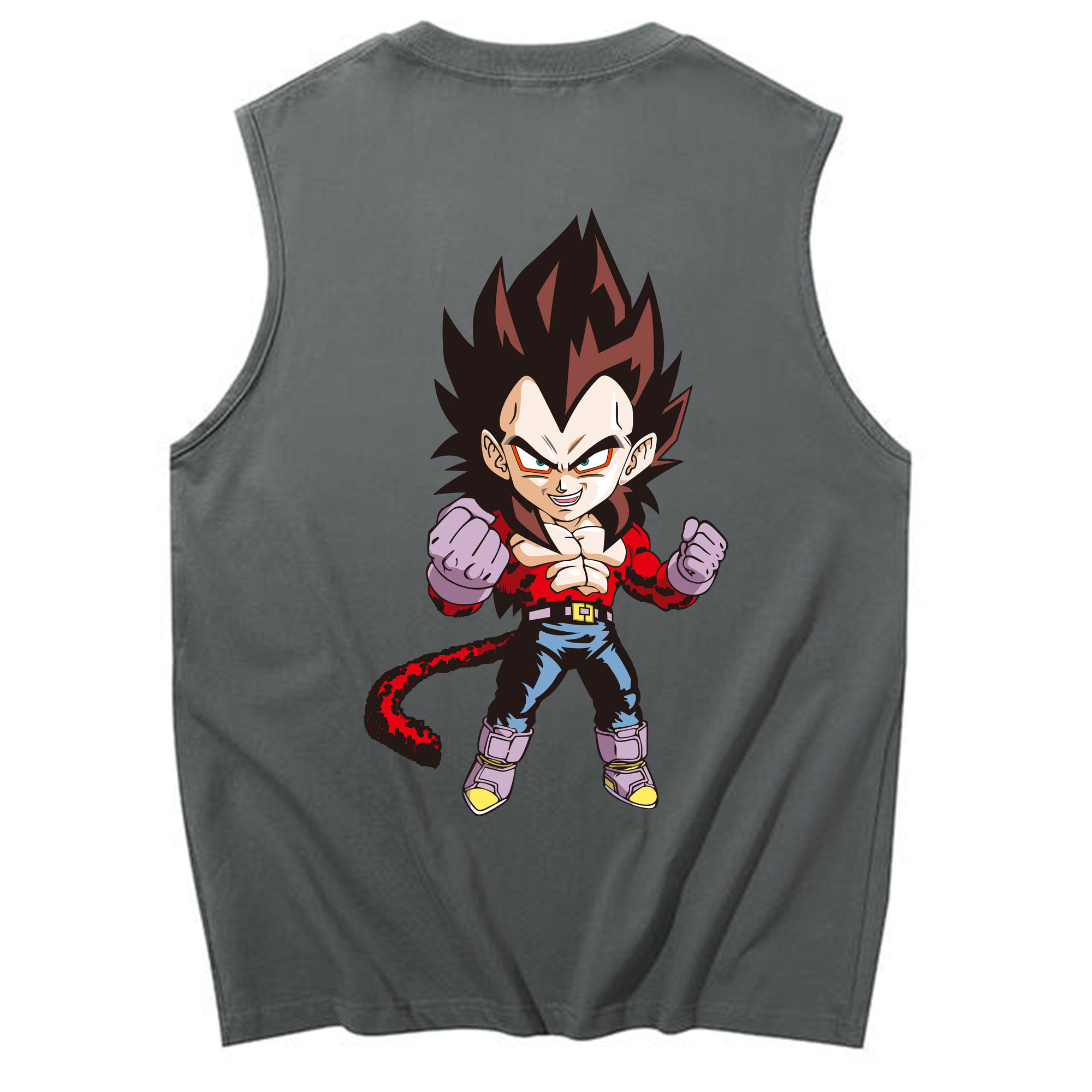 （画像用） ドラゴンボール ベジータ四世（Bejīta Yonsei）DRAGON BALL Vegeta IV コットン100％タンクトップ（背面プリント）